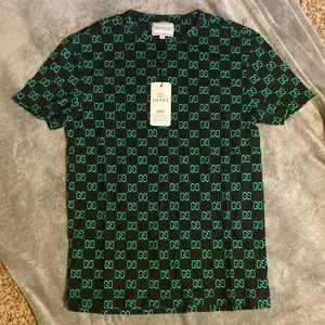 Black & Green Double G Gucci Shirt
